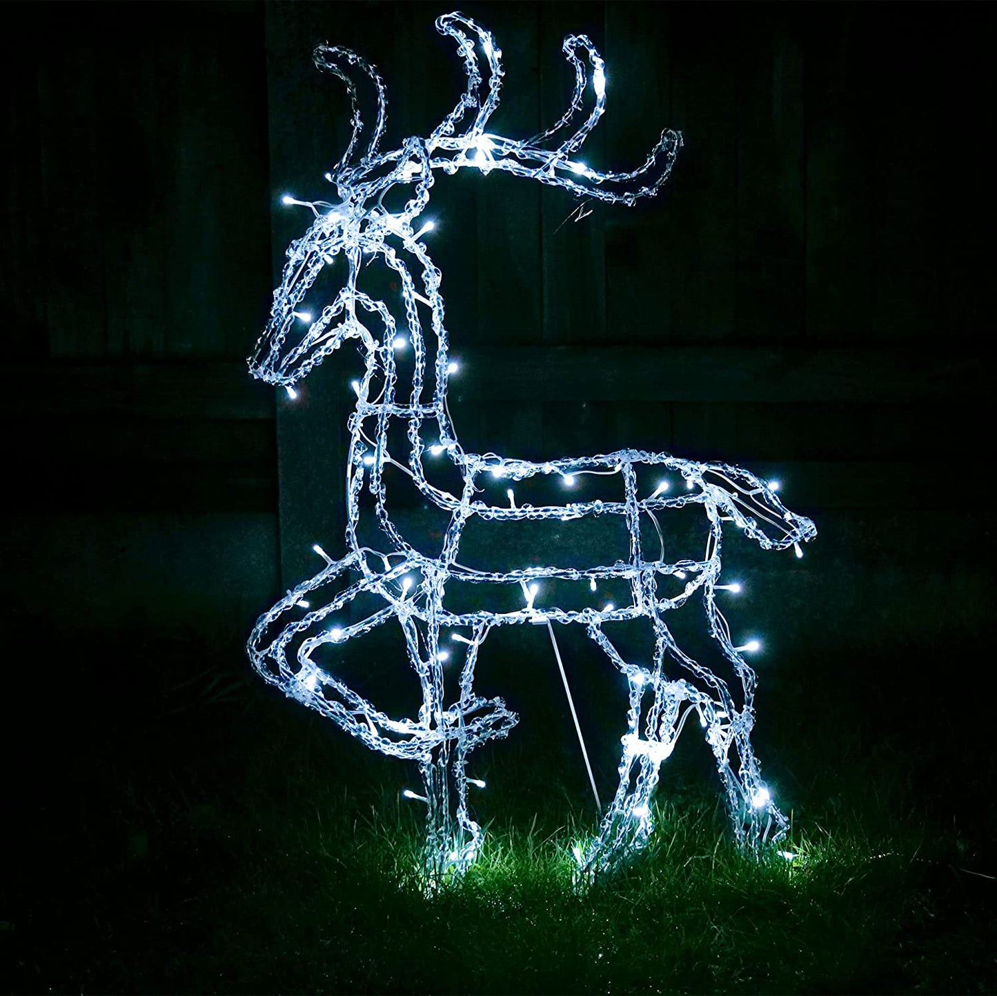 Prancing Reindeer 2D - 90cm LED Light Up Outdoor Christmas Deer Decoration