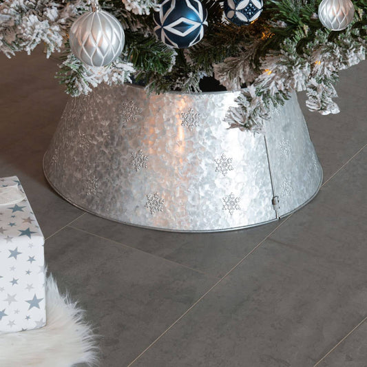Christmas Tree Skirt - Decorative Metal Knock Down Christmas Tree Trunk Basket Guard