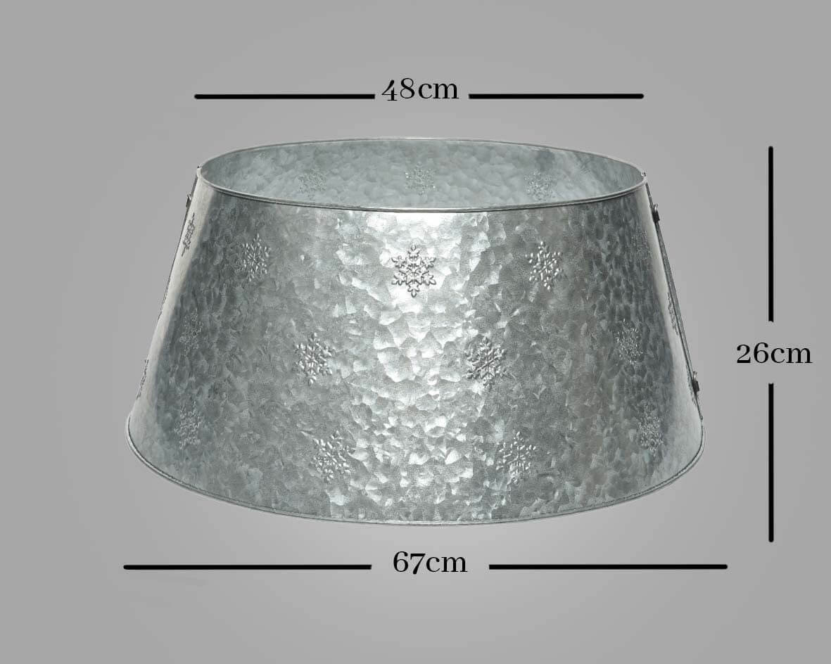 Christmas Tree Skirt Decorative Metal Trunk Basket Guard