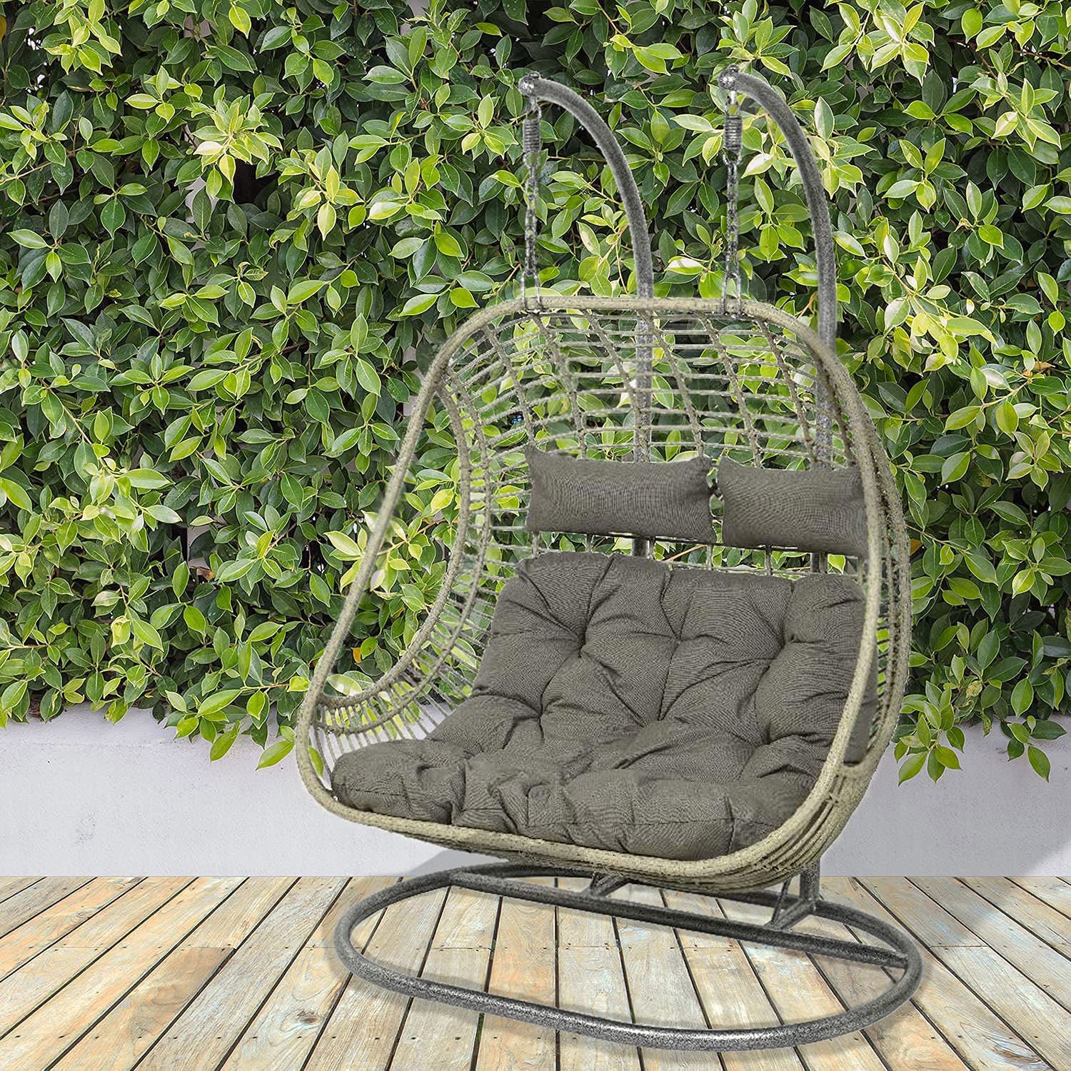 Rattan egg chair deals double