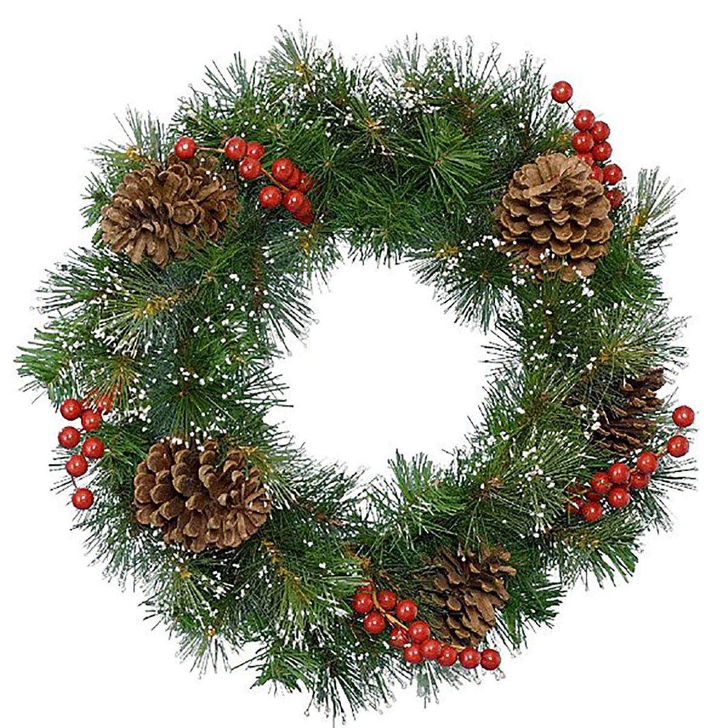 50cm Luxury Traditional Decorative Christmas Door Wreath with Berries & Pine Cones